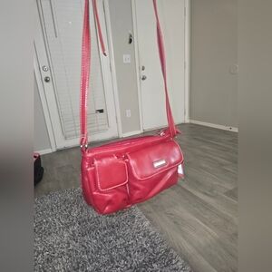 Rosetti Red Crossbody Shoulder Bag with Front Pockets